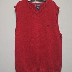 Chaps Men's V-Neck Red Sweater Vest